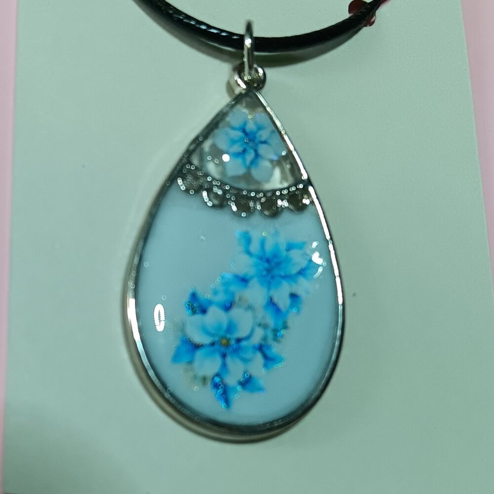 One of a kind handmade pendant with braided cord 18" necklace (with extender)